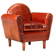 lænestol 77x65x79cm ægte skind brun