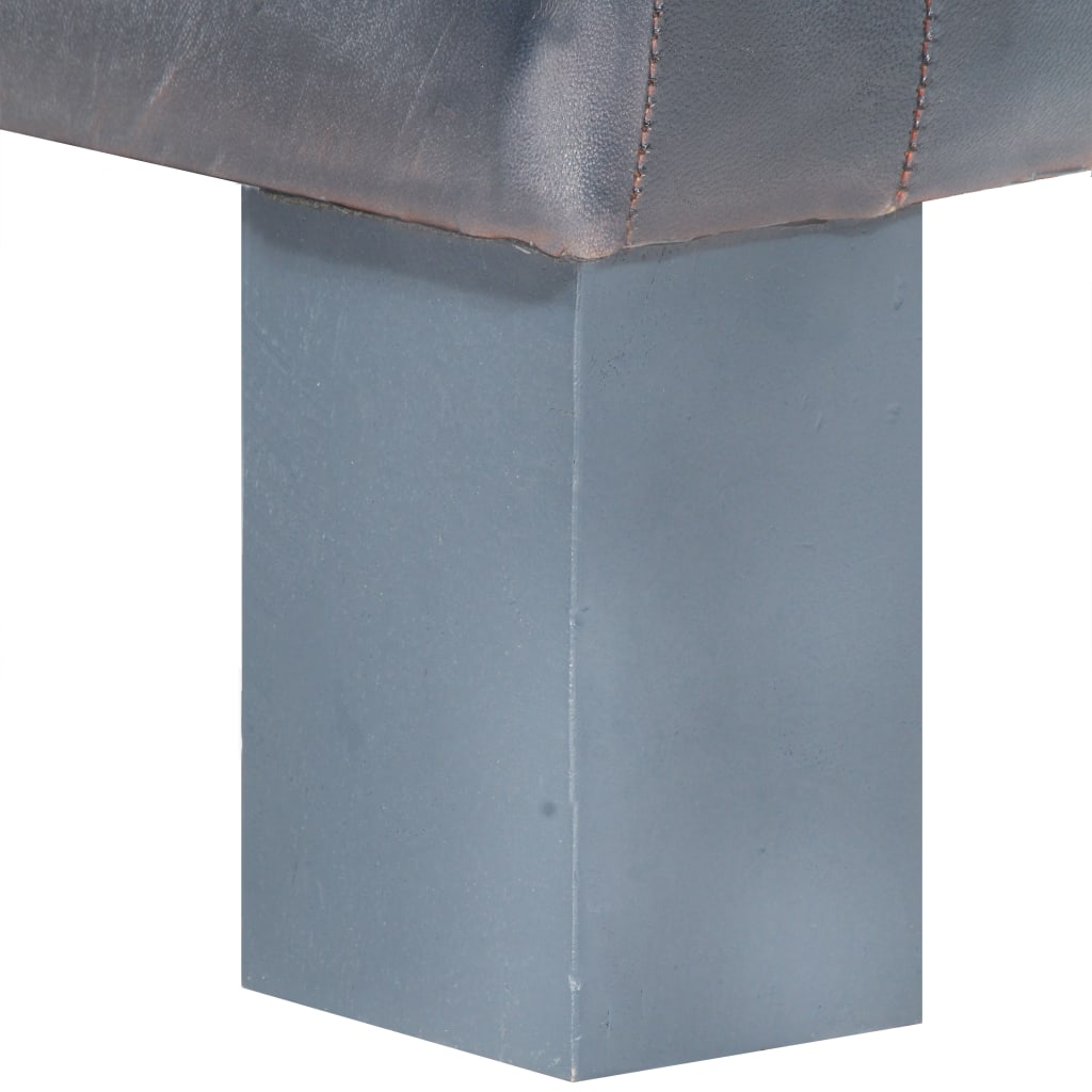 lænestol ægte læder grå