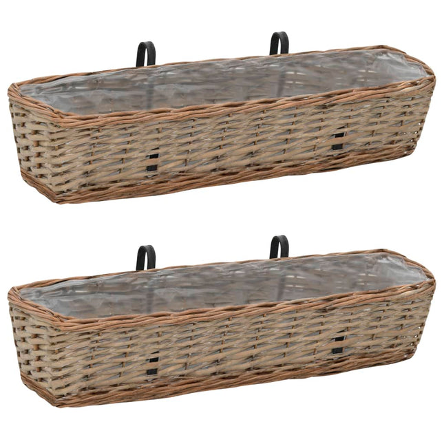 plantekasse til balkonen 2 stk. kurveflet med PE-foring 80 cm