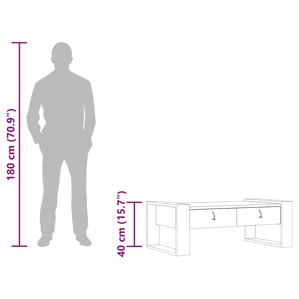 sofabord 110x60x40 cm massivt teaktræ