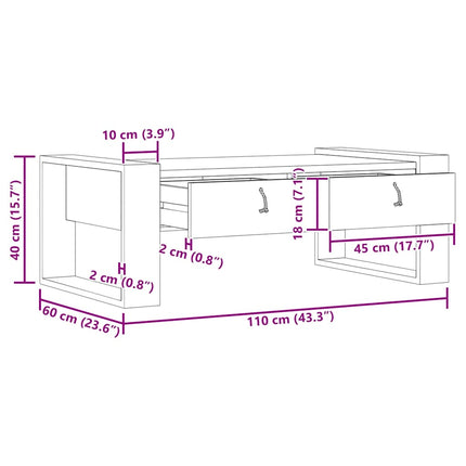sofabord 110x60x40 cm massivt teaktræ