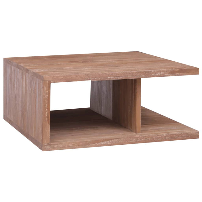 sofabord 70x70x30 cm massivt teaktræ