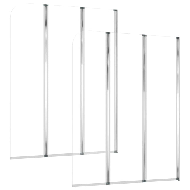 brusevægge 2 stk. 104x130 cm hærdet glas transparent
