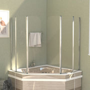 brusevægge 2 stk. 104x130 cm hærdet glas transparent