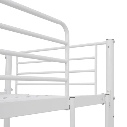 sengestel til køjeseng med bord 90x200 cm metal hvid
