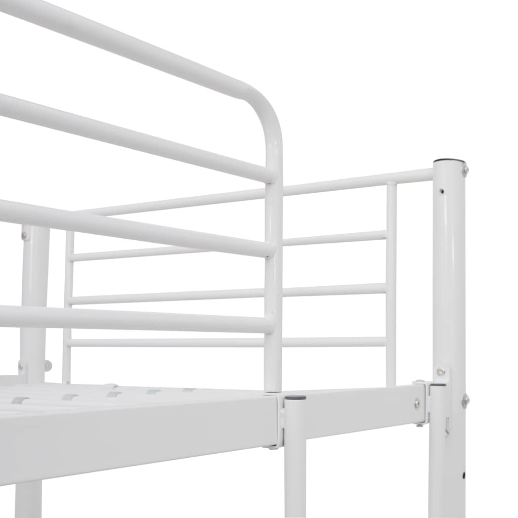 sengestel til køjeseng med bord 90x200 cm metal hvid