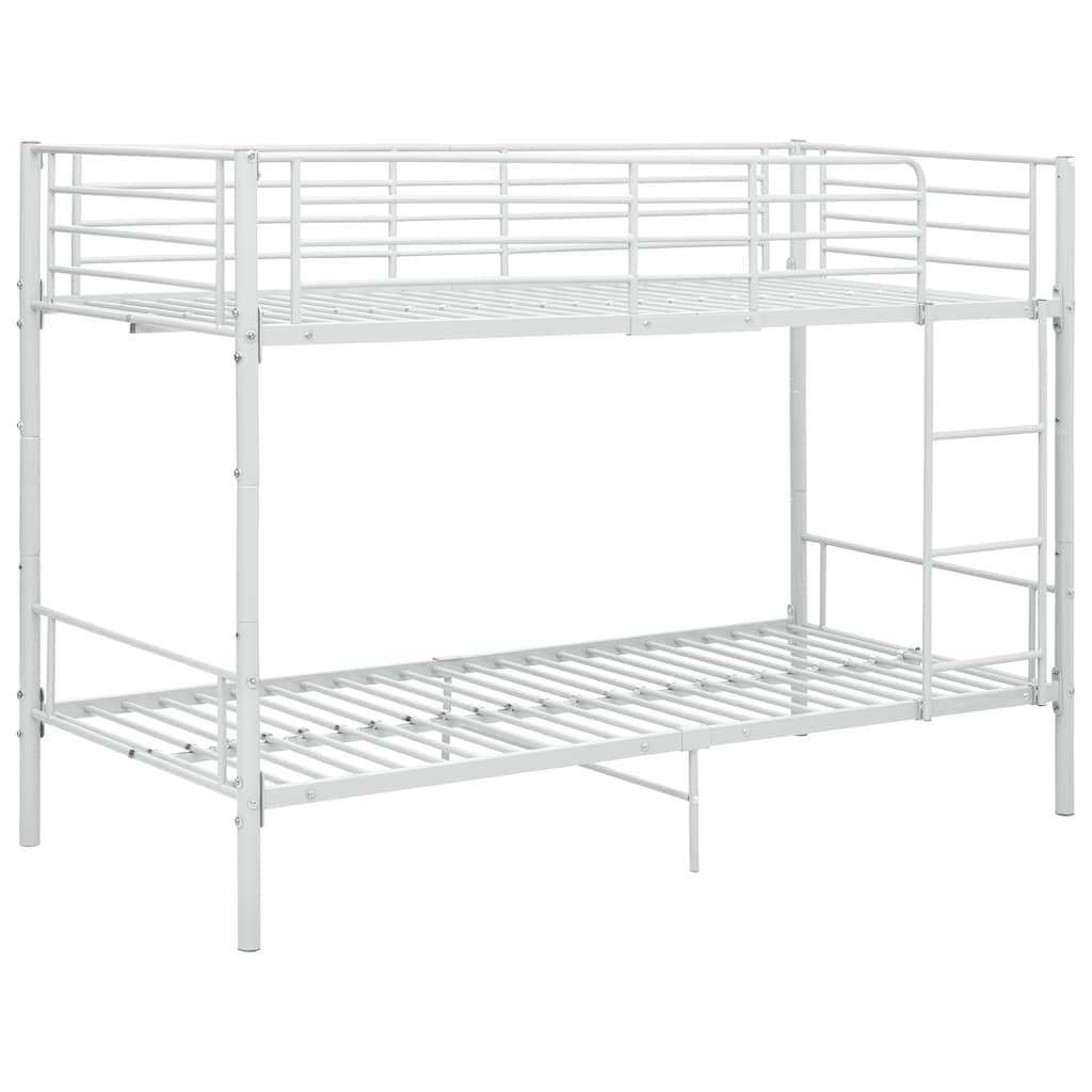 køjeseng 90x200 cm metal hvid