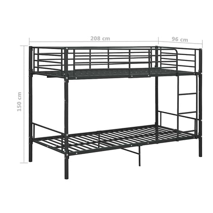 køjeseng 90x200 cm metal sort