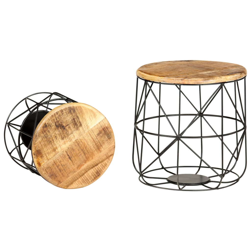 sofaborde 2 stk. massivt mangotræ