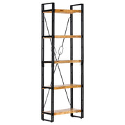 bogreol med 5 hylder 60x30x180 cm massivt mangotræ