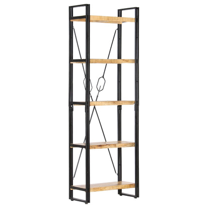 bogreol med 5 hylder 60x30x180 cm massivt mangotræ