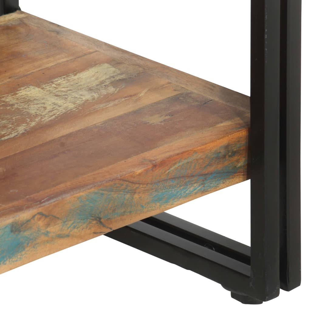 bogreol med 5 hylder 140x30x180 cm massivt genbrugstræ