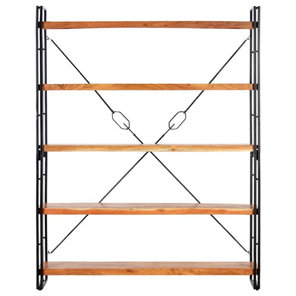 bogreol i 5 niveauer 140x30x180 cm massivt akacietræ