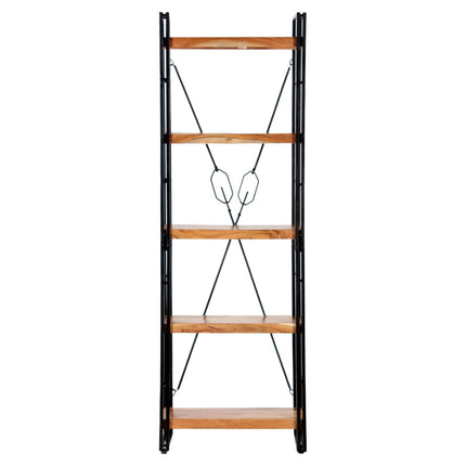 bogreol i 5 niveauer 60x30x180 cm massivt akacietræ