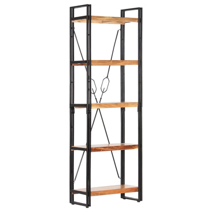 bogreol i 5 niveauer 60x30x180 cm massivt akacietræ
