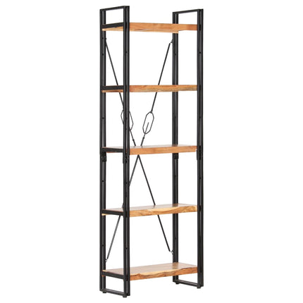 bogreol i 5 niveauer 60x30x180 cm massivt akacietræ
