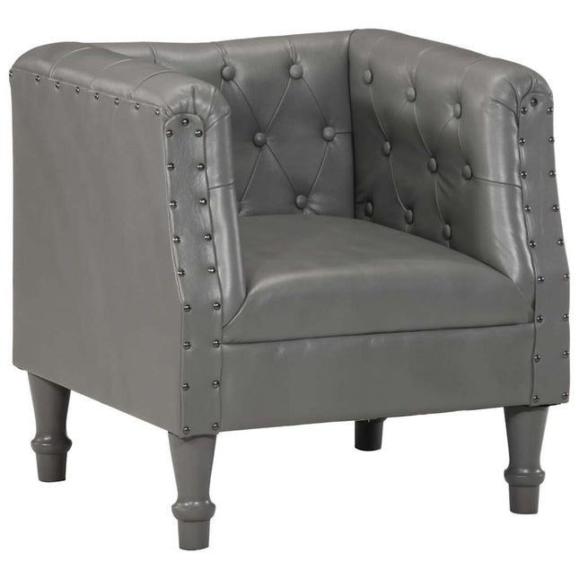 lænestol ægte skind grå