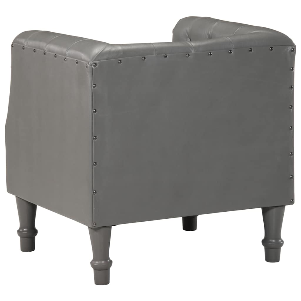 lænestol ægte skind grå