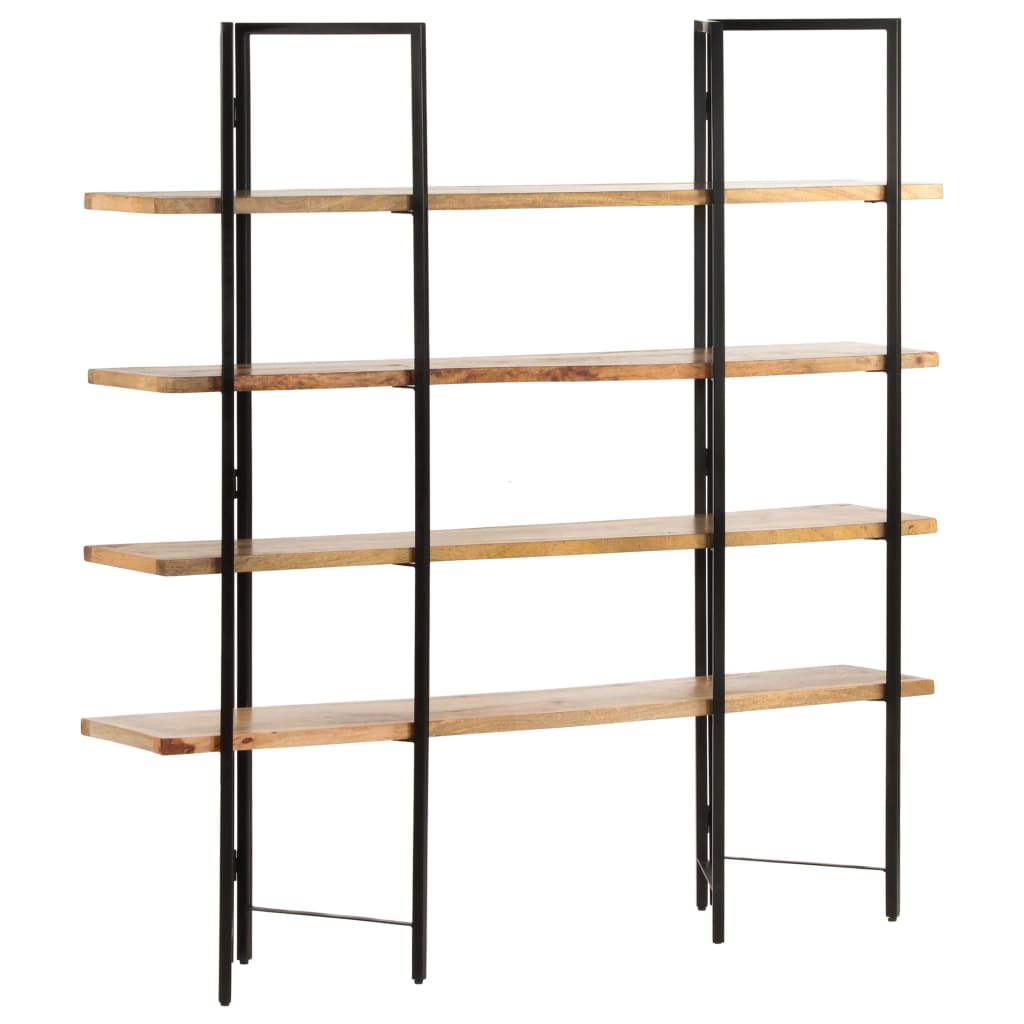 bogreol med 4 hylder 160x35x160 cm massivt mangotræ billede