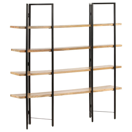 bogreol med 4 hylder 160x35x160 cm massivt mangotræ