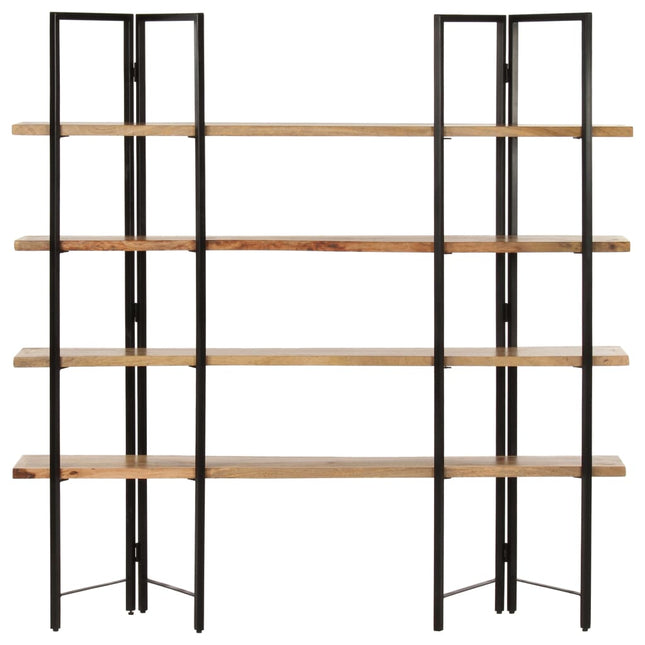 bogreol med 4 hylder 160x35x160 cm massivt mangotræ