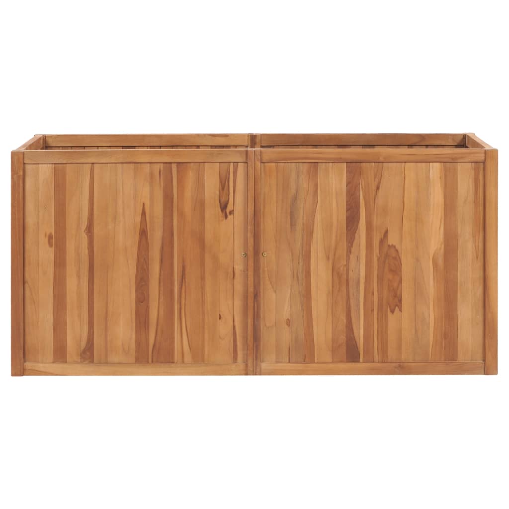 hævet plantekasse 150x50x70 cm massivt teaktræ