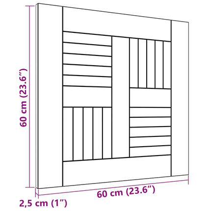 bordplade 60x60x2,5 cm massivt teaktræ