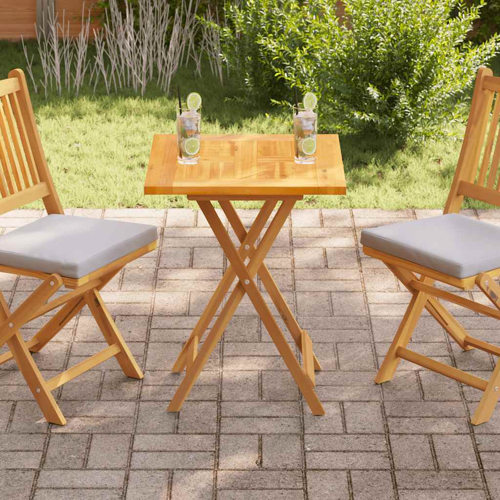 Bordplade 60 × 60 × 2,5 cm i massivt teaktræ - firkantet træbordplade