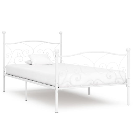sengestel med lamelbund 90 x 200 cm metal hvid