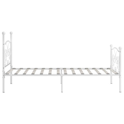 sengestel med lamelbund 90 x 200 cm metal hvid