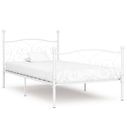 sengestel med lamelbund 100 x 200 cm metal hvid