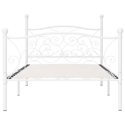 sengestel med lamelbund 100 x 200 cm metal hvid