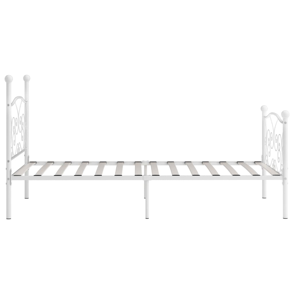 sengestel med lamelbund 100 x 200 cm metal hvid