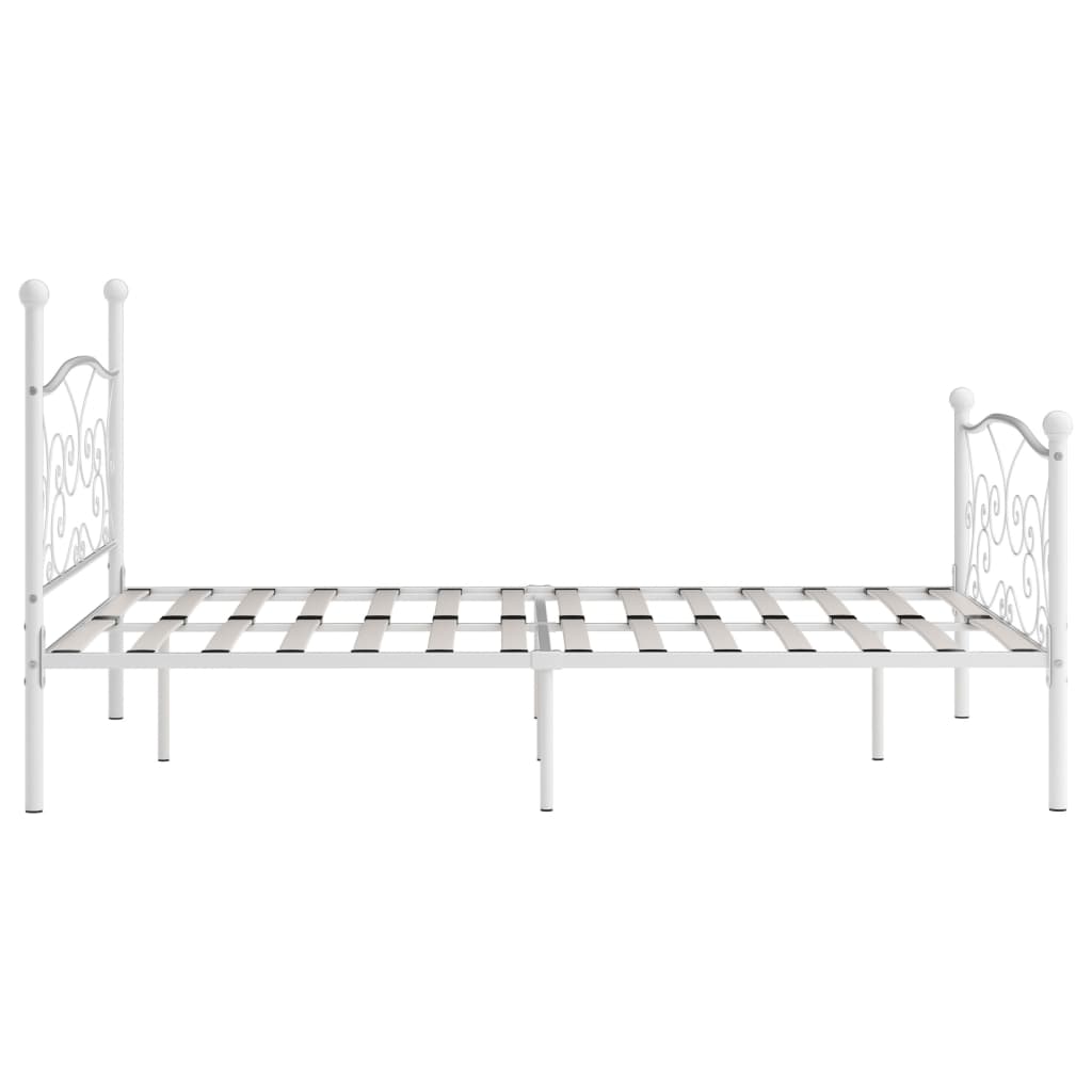 sengestel med lamelbund 120 x 200 cm metal hvid