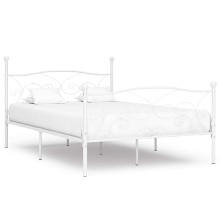 sengestel med lamelbund 140 x 200 cm metal hvid