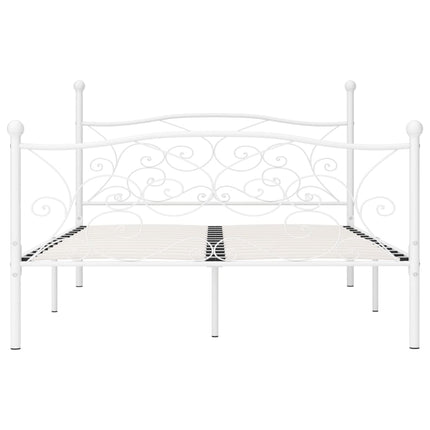 sengestel med lamelbund 140 x 200 cm metal hvid