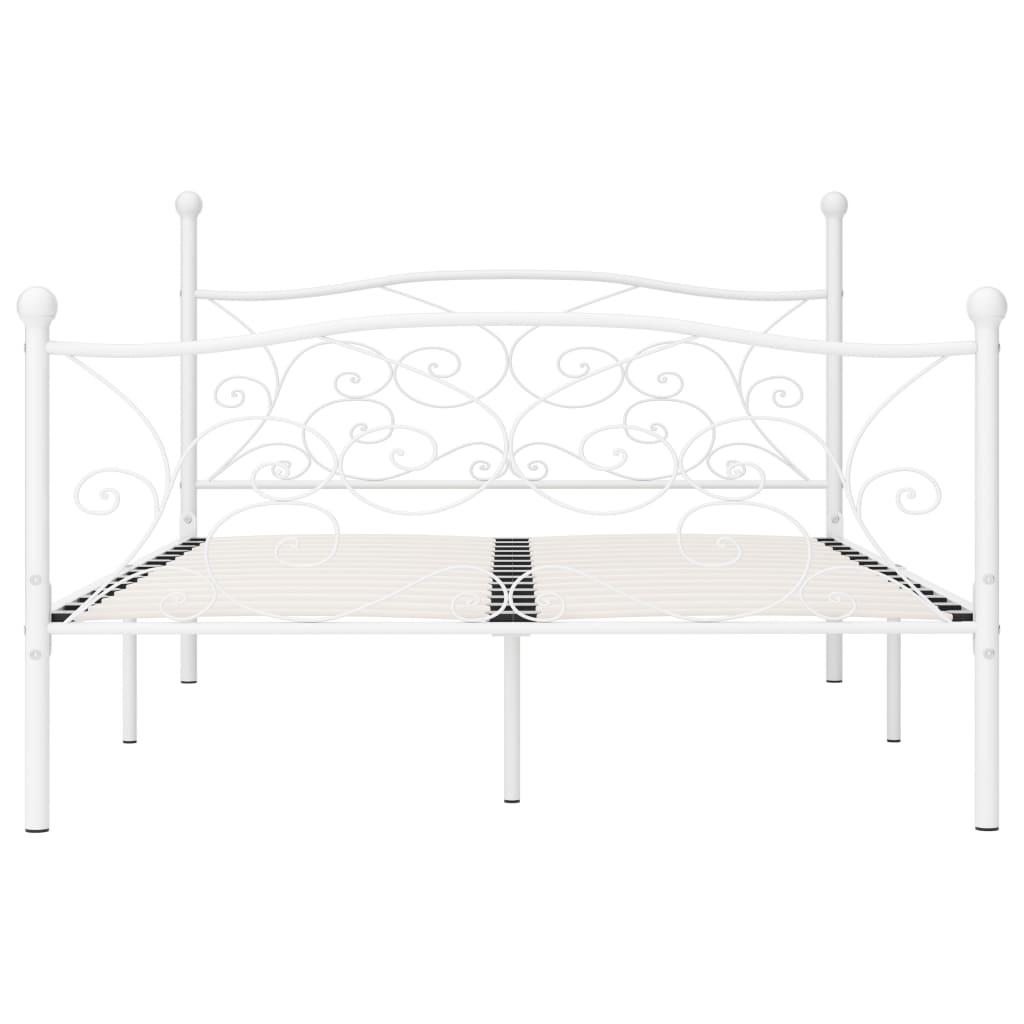 sengestel med lamelbund 160 x 200 cm metal hvid