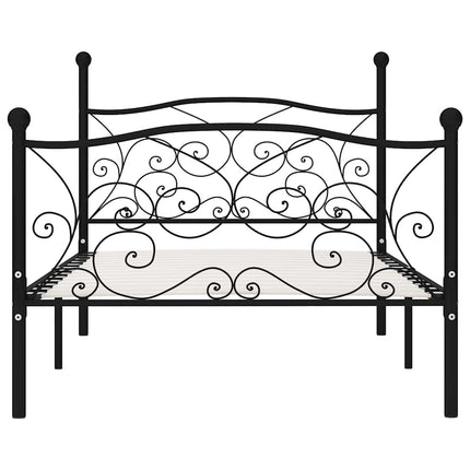 sengestel med lamelbund 90 x 200 cm metal sort