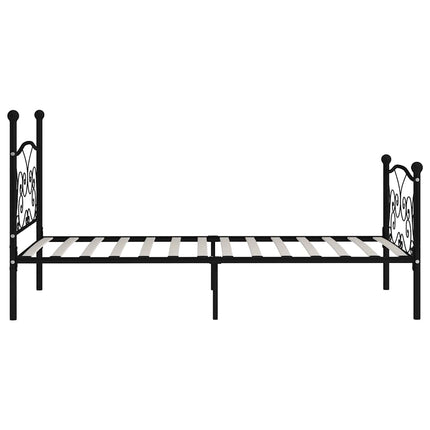 sengestel med lamelbund 90 x 200 cm metal sort