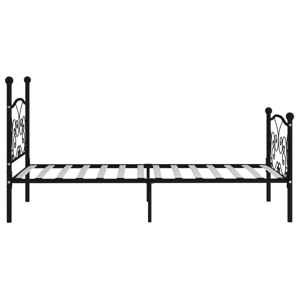 sengestel med lamelbund 100 x 200 cm metal sort