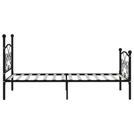 sengestel med lamelbund 100 x 200 cm metal sort