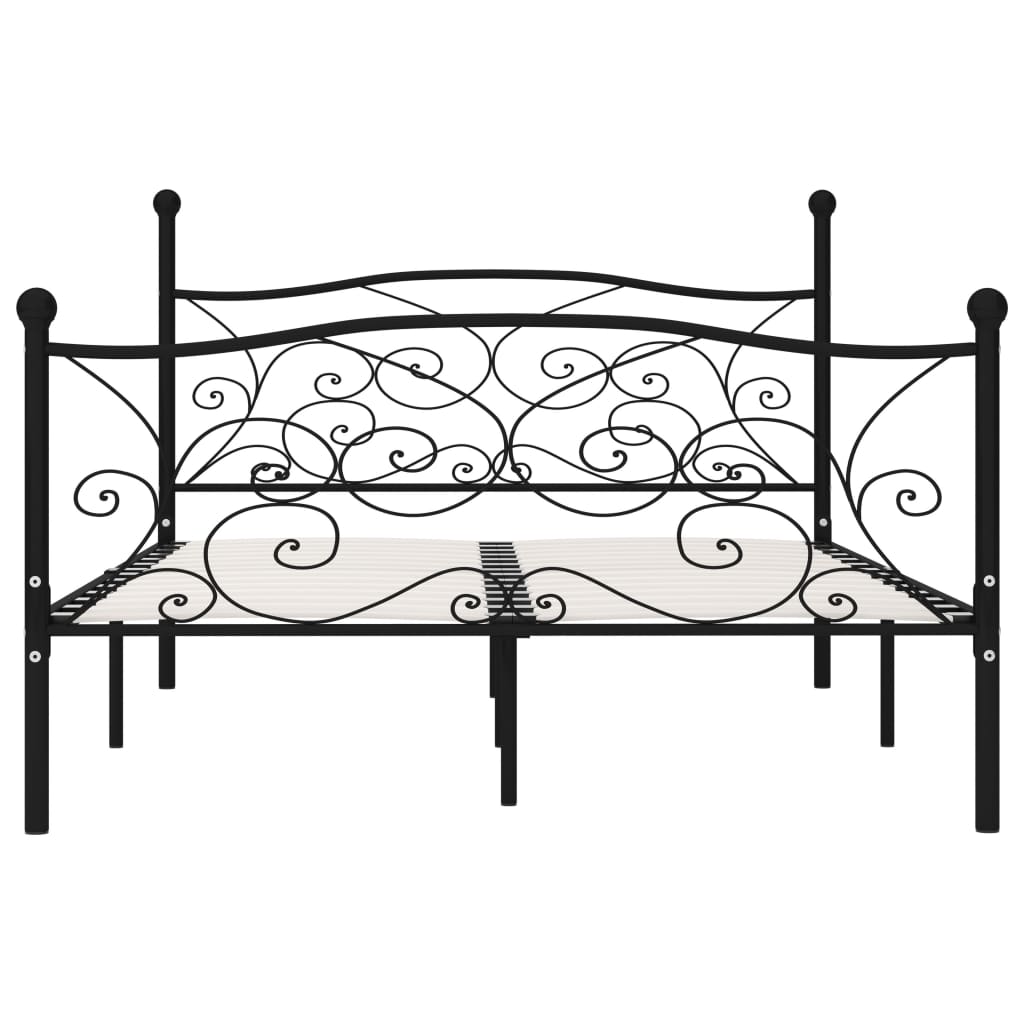 sengestel med lamelbund 120 x 200 cm metal sort