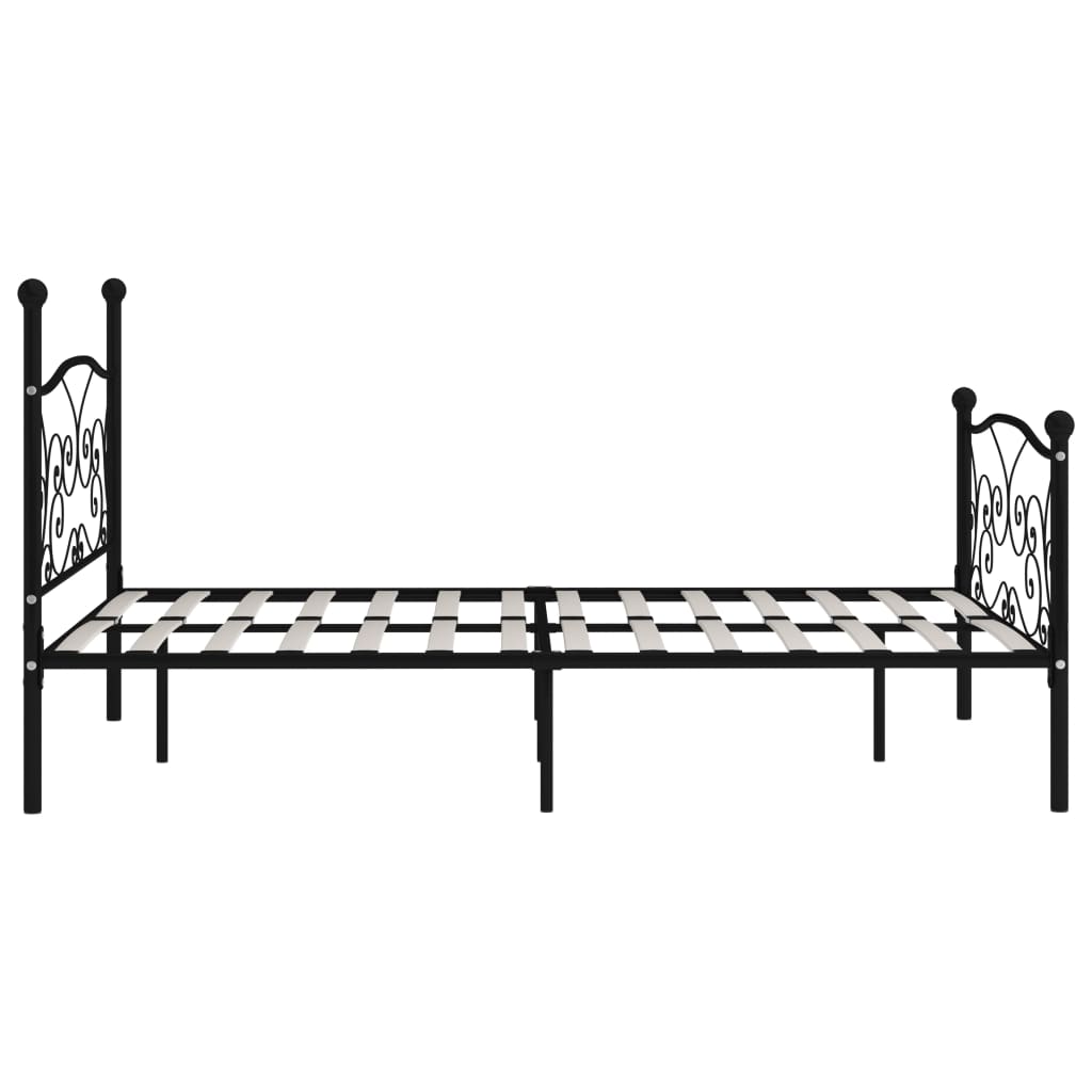 sengestel med lamelbund 120 x 200 cm metal sort