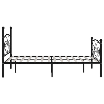 sengestel med lamelbund 140 x 200 cm metal sort