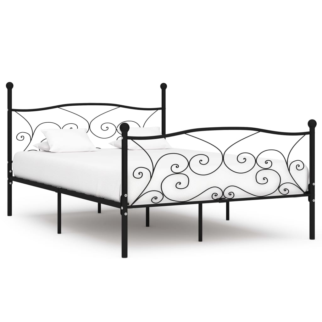 sengestel med lamelbund 160 x 200 cm metal sort