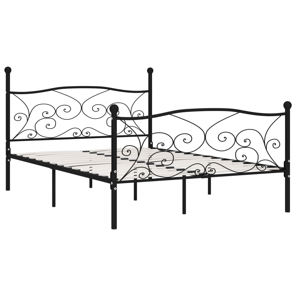sengestel med lamelbund 160 x 200 cm metal sort