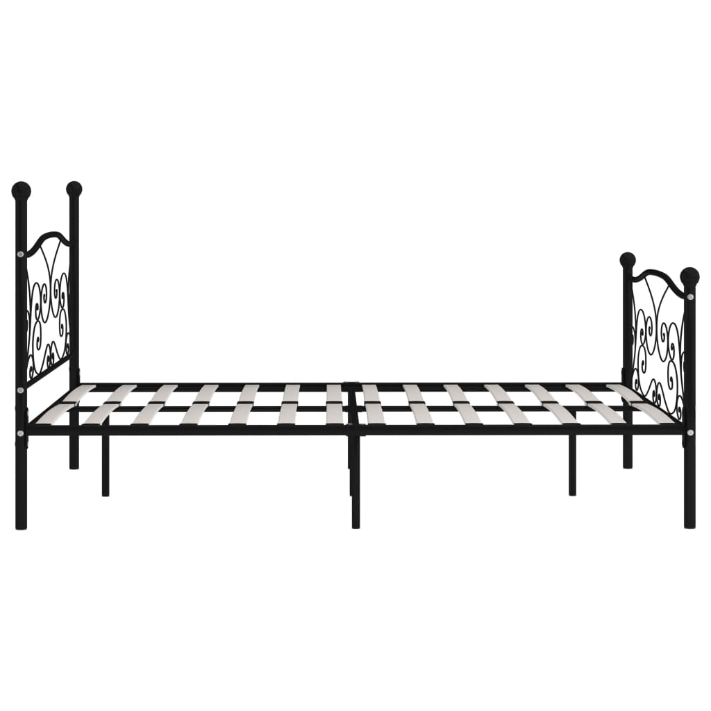 sengestel med lamelbund 160 x 200 cm metal sort