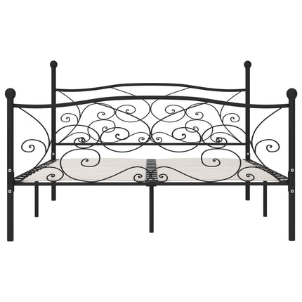 sengestel med lamelbund 180 x 200 cm metal sort