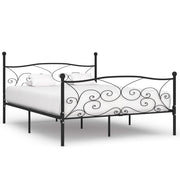 sengestel med lamelbund 200 x 200 cm metal sort