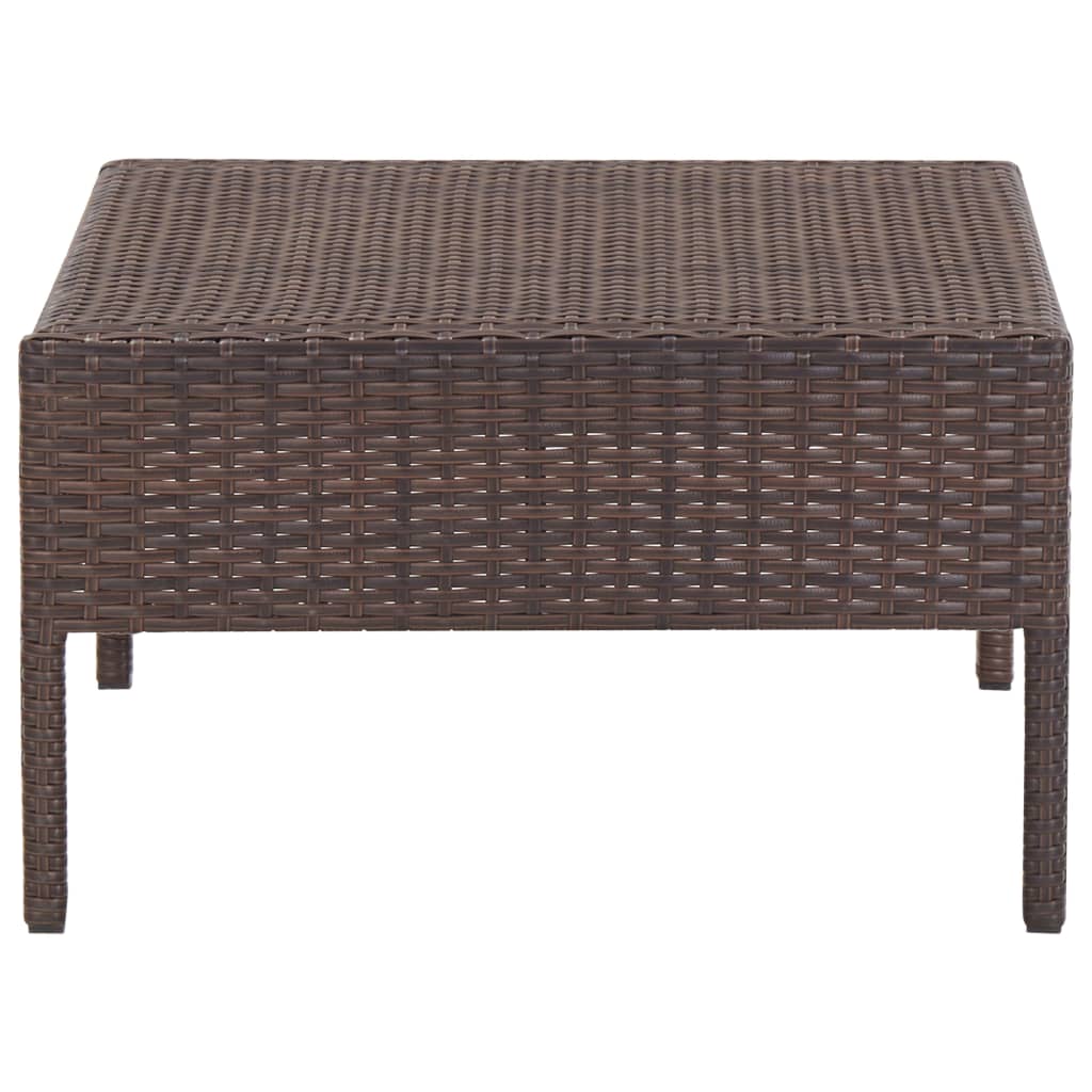 haveloungesæt 5 dele med hynder polyrattan brun